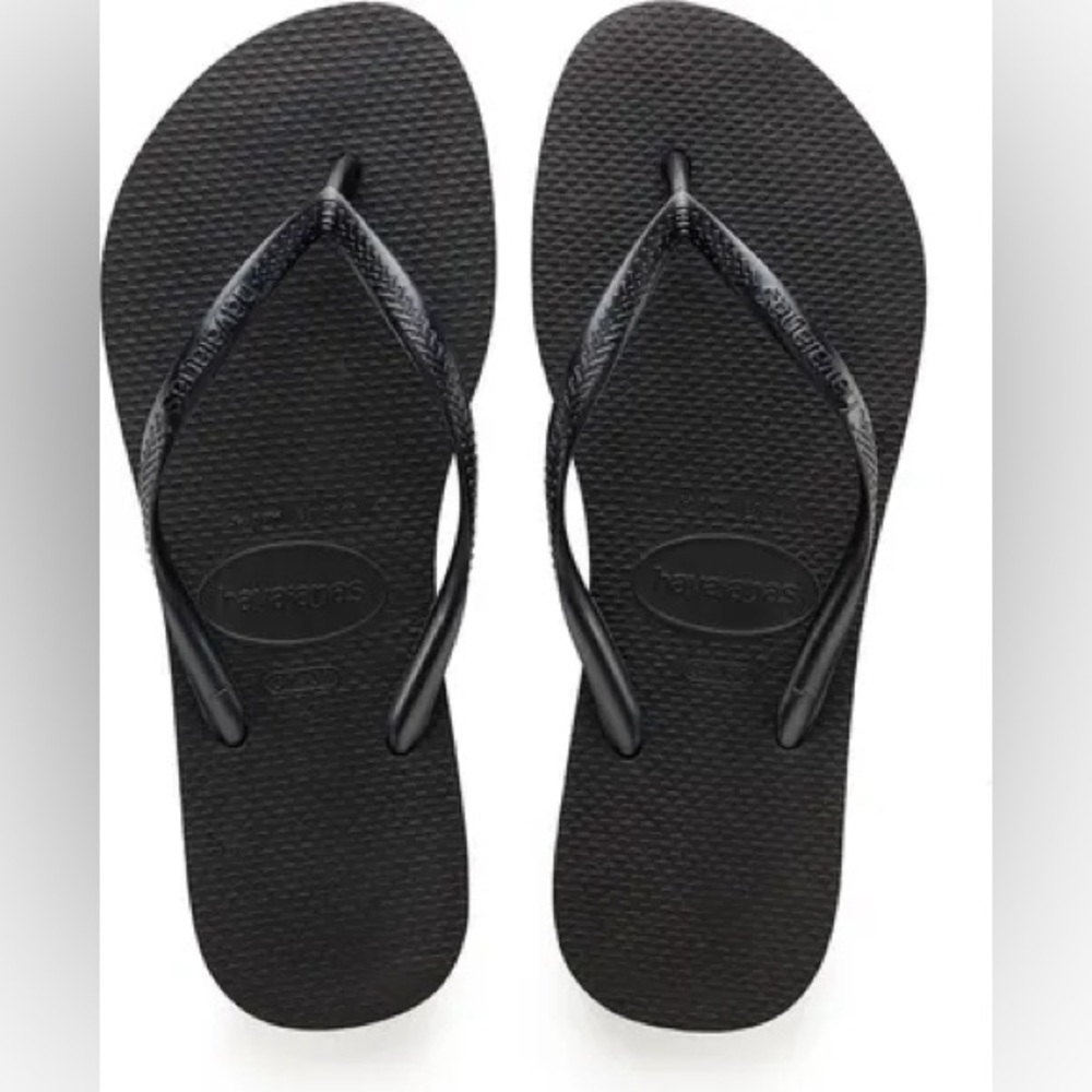 Havaianas Slim Black Rubber Flip Flops